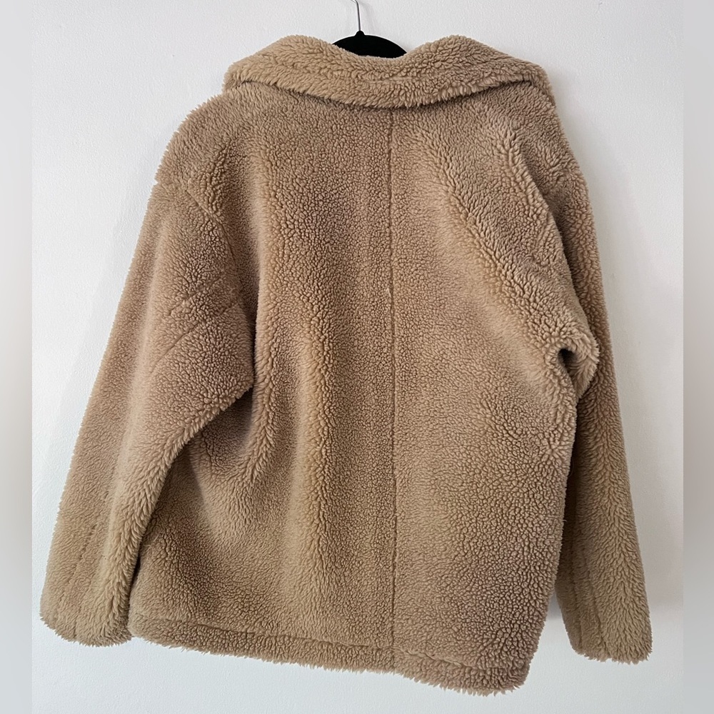 Stand Studio Tan Teddy Coat - The Marina Jacket In Sand - Picture 7 of 9